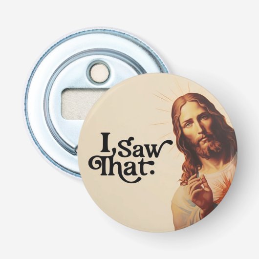 Ik Zag Dat, Jezus Kunst, Ik Zag Die Jezus Button Flesopener (Voorkant)