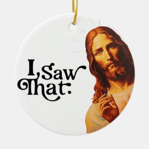 Ik zag dat, Jezus Kunst, Ik zag die Jezus Keramisch Ornament