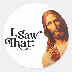 Ik Zag Dat, Jezus Kunst, Ik Zag Die Jezus Ronde Sticker