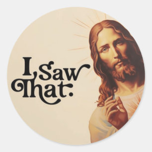 Ik Zag Dat, Jezus Kunst, Ik Zag Die Jezus Ronde Sticker