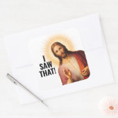 Ik zag dat, Jezus zag dat - Grappige Jezus Meme Vierkante Sticker (Envelop)