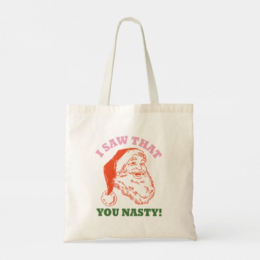 Ik zag dat jij de kerstkerstman bent tote bag (Achterkant)