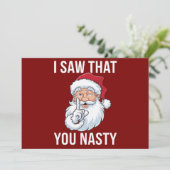 Ik zag dat jij een gemeen grappig kerstfeest hebt feestdagenkaart (Staand voorkant)