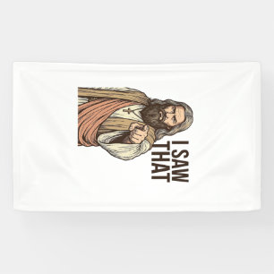 Ik Zag Dat Religieus Wijzende Vintage Gravure Sh Spandoek