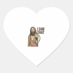 Ik zag dat religieuze wijzende vintage gravure Sh Hart Sticker
