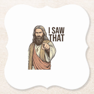 Ik zag dat religieuze wijzende vintage gravure Sh Kartonnen Onderzetters