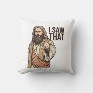 Ik zag dat religieuze wijzende vintage gravure shi kussen