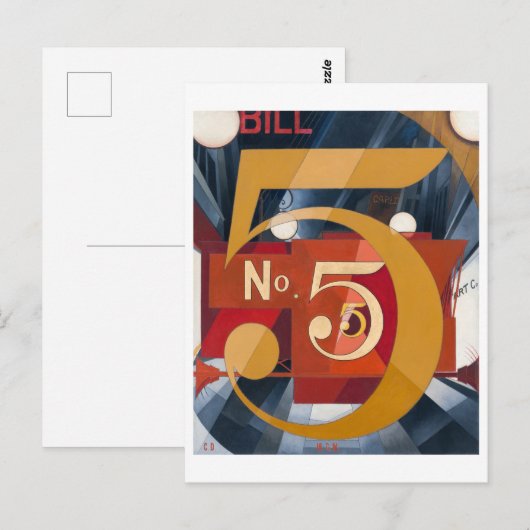 Ik zag de afbeelding 5 in Gold | Charles Demuth | Briefkaart (Voorkant / Achterkant)