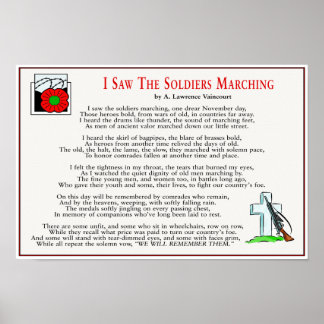 Ik zag de soldaten marcheren 16 x 11 inch poster