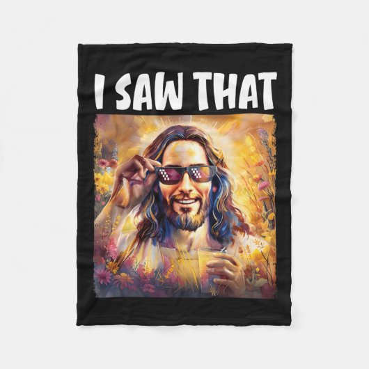 Ik zag die grappige Jesus Meme Easter Christelijk  Fleece Deken (Voorkant)