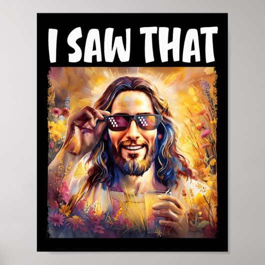Ik zag die grappige Jesus Meme Easter Christelijk  Poster (Voorkant)
