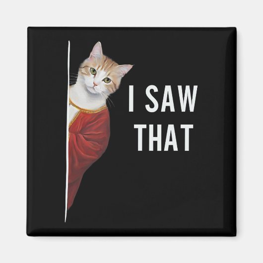 Ik zag die grappige kitten Schattigee kat kerst je Magneet (Voorkant)