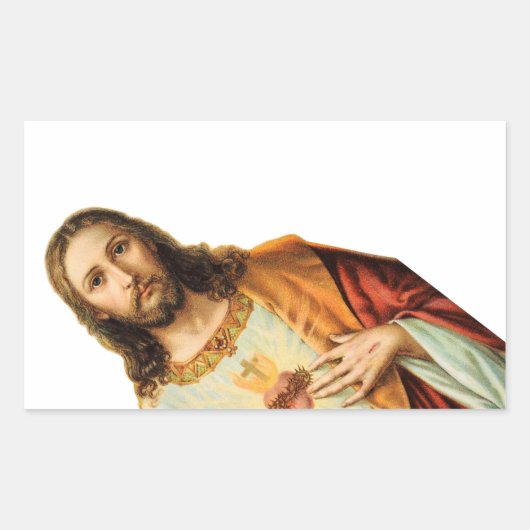IK ZAG DIE JESUS-STICKER RECHTHOEKIGE STICKER (Voorkant)