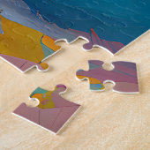 "Ik zag drie boten" Zeegezicht Legpuzzel (Zijkant)