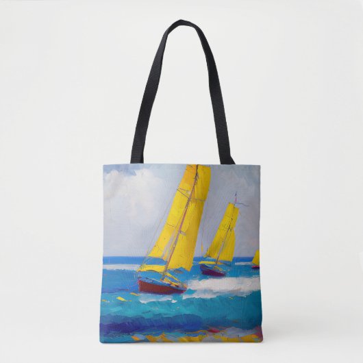 "Ik zag drie boten" Zeegezicht Tote Bag (Voorkant)