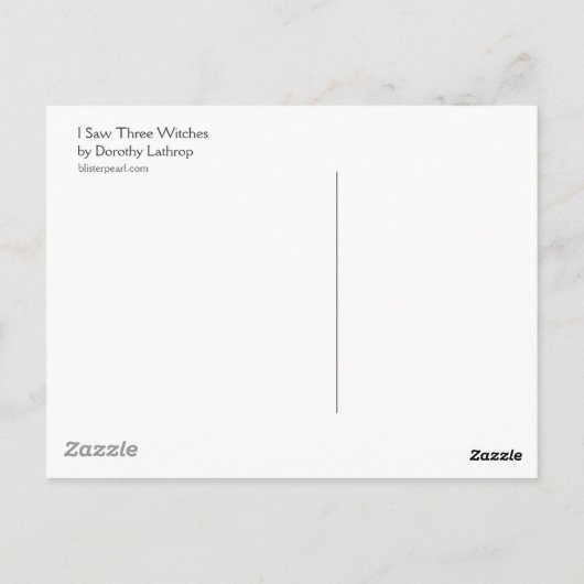 Ik zag drie heksen Briefkaart II (Achterkant)