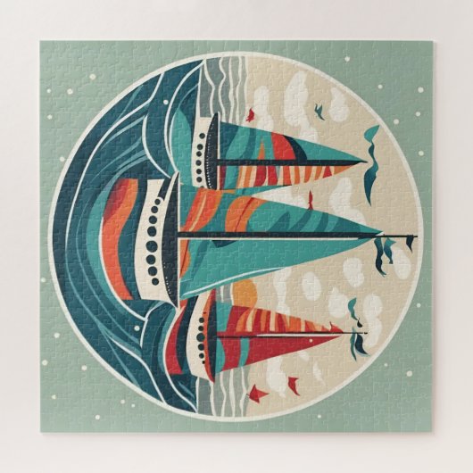 Ik zag drie schepen op kerstdag Afbeelding varen Legpuzzel (Horizontaal)