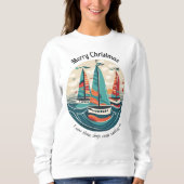 Ik zag drie schepen zeilboten oceaan Kerstmis Trui (Voorkant)