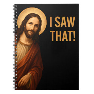 Ik zag een Christelijk citaat van Jesus Funny Notitieboek