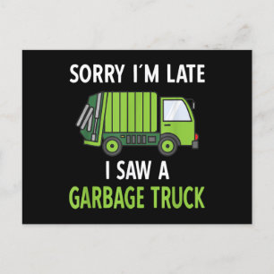 Ik zag een vuilniswagen Costume Recycling Garbage Feestdagenkaart