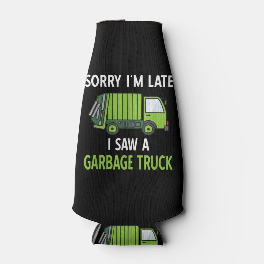 Ik zag een vuilniswagen Costume Recycling Garbage Flesjeskoeler (Voorkant)