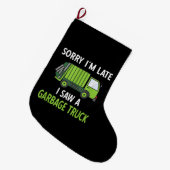 Ik zag een vuilniswagen Costume Recycling Garbage Grote Kerstsok (Voorkant (Hangend))