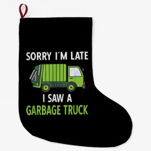 Ik zag een vuilniswagen Costume Recycling Garbage Grote Kerstsok