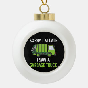 Ik zag een vuilniswagen Costume Recycling Garbage Keramische Bal Ornament