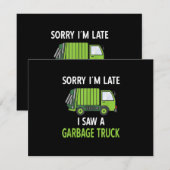 Ik zag een vuilniswagen Costume Recycling Garbage RSVP Kaartje (Voorkant / Achterkant)