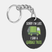 Ik zag een vuilniswagen Costume Recycling Garbage Sleutelhanger (Voorkant Links)