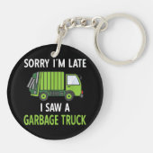 Ik zag een vuilniswagen Costume Recycling Garbage Sleutelhanger (Achterkant)