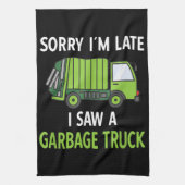 Ik zag een vuilniswagen Costume Recycling Garbage Theedoek (Verticaal)