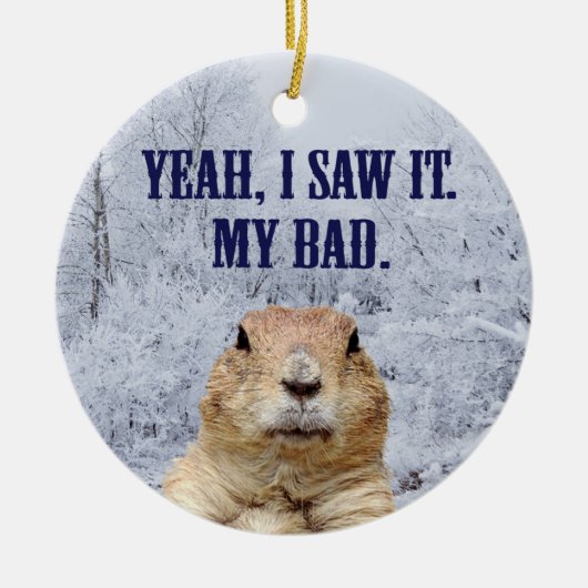 Ik zag het groundhog Dag Keramisch Ornament (Voorkant)