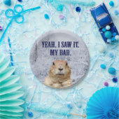 Ik zag het groundhog Dag Papieren Bordje (Feest)