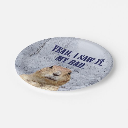 Ik zag het groundhog Dag Papieren Bordje (Gekanteld)
