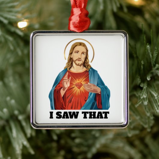 IK ZAG HET, JEZUS METALEN ORNAMENT (Boom)