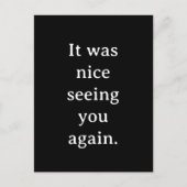 "Ik zag je weer" briefkaart. Briefkaart (Voorkant)