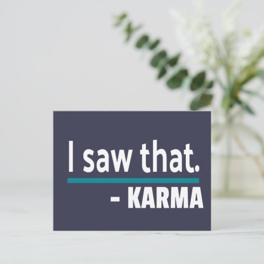 Ik zag Karma Funny Briefkaart (Staand voorkant)