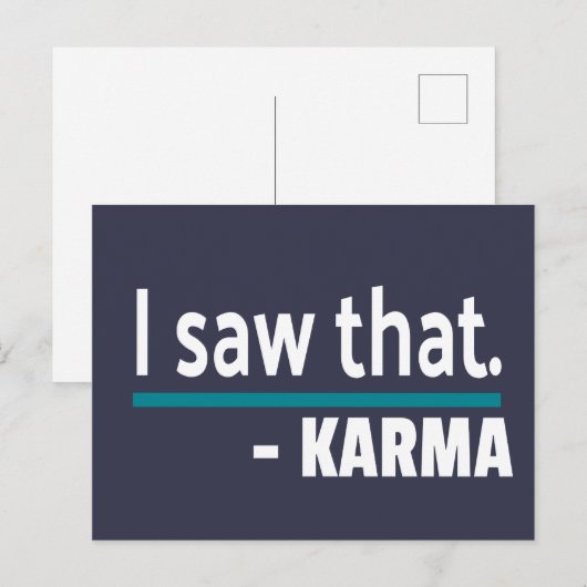 Ik zag Karma Funny Briefkaart (Voorkant / Achterkant)