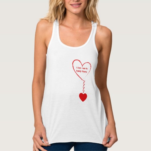 Ik zag liefde in een leeg hartendesign tanktop (Voorkant)