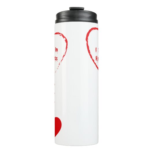 Ik zag liefde in een leeg hartendesign thermosbeker (Voorkant)