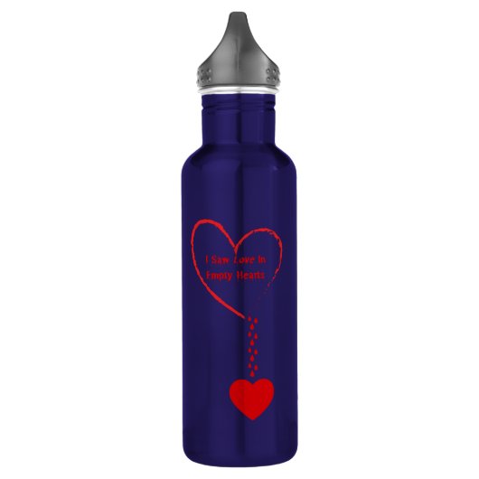 Ik zag liefde in een leeg hartendesign waterfles  (Links)