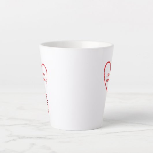 Ik zag liefde in Empty Hearts Design 3 Latte Mok (Voorkant)