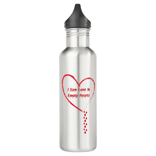 Ik zag liefde in Empty Hearts Design 3 Waterfles (Links)