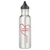 Ik zag liefde in Empty Hearts Design 3 Waterfles (Rechts)