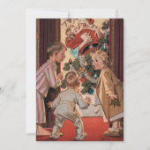 Ik zag mama de Kerstman aangepaste kerst zoenen Feestdagenkaart (Voorkant)