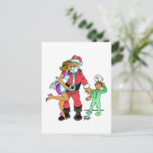 Ik zag mama de kerstman kussen feestdagenkaart (Staand voorkant)