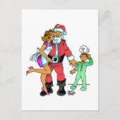 Ik zag mama de kerstman kussen feestdagenkaart (Voorkant)