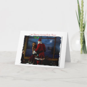 Ik zag mama de kerstman zoenen feestdagen kaart