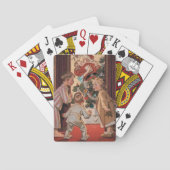 Ik zag mama kerstfeestdag met de kerstman kussen pokerkaarten (Achterkant)